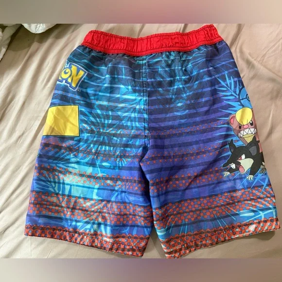 Pokemon Red and Blue Kids Swim Trunks - Picture 2 of 3